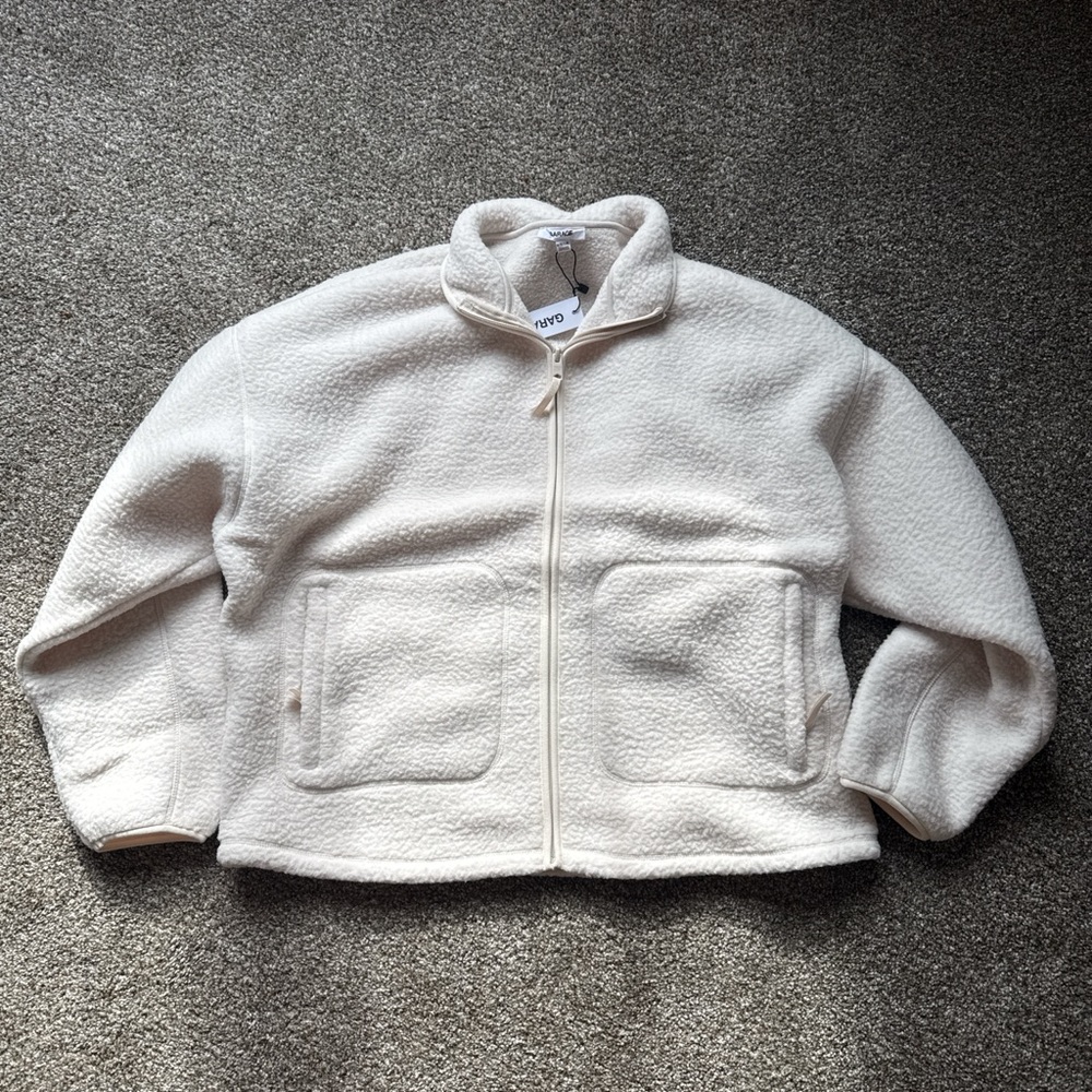 Garage Cream Teddy Sherpa Zip Jacket